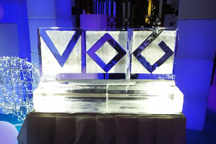 Ледяной логотип для вечеринки VOG